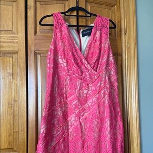 Hot Pink Dress with nude underlay